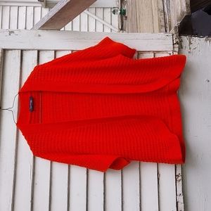 Evan Picone Red Open Cardigan